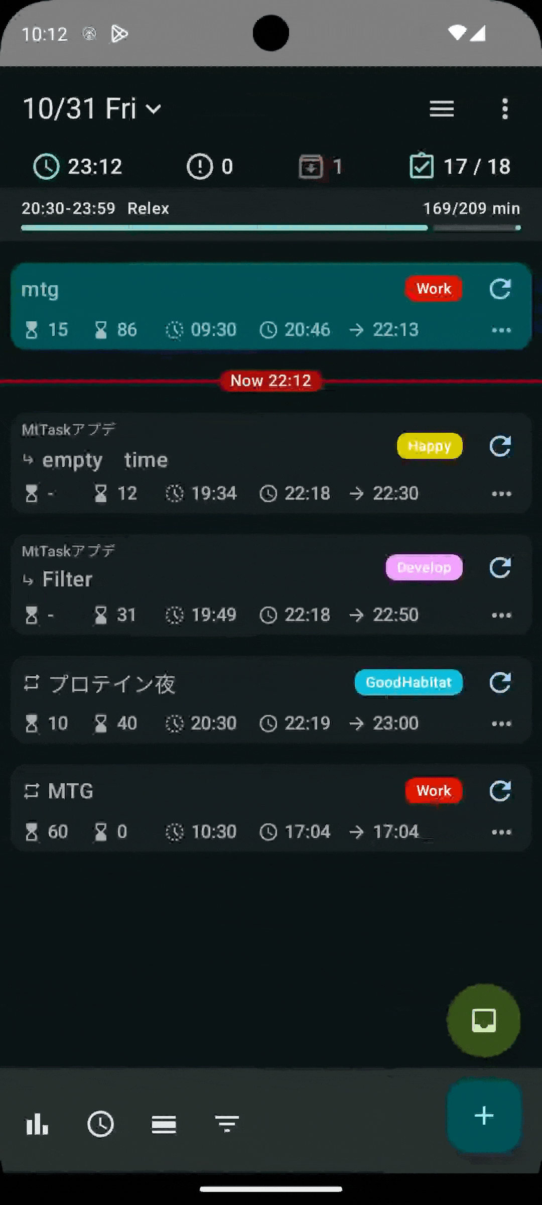 一日を振り返る